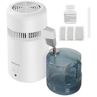 Rovsun 1.1 Gallon/4L Countertop Water Distiller W/Bpa-Free Container & All Stainless Steel Interior For Home Use, 750W Distilled Water Machine Maker Purifier Filter, Distilling Pure Water Maker