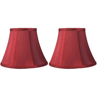 Urbanest Set Of 2 Softback Bell Lampshade, Faux Silk, 5-Inch By 9-Inch By 7-Inch, Burgundy, Spider-Fitter