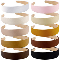 Wecoe 10 Pack Satin Headbands 1.3 Inch Wide Headband Girls Neutral Colors Headband Women Non Slip Fashion Head Band Hair Bands Diy Holiday Hair Accessories Women Girls Diademas Coreanas Para Mujer