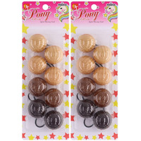 8 Pcs Hair Ties 40Mm Large Ball Bubble Ponytail Holders Colorful Elastic Accessories For Kids Children Girls Women All Ages (Brown Assorted)