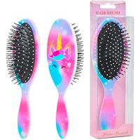 Kids Hair Brush Girls, Toddler Wet Dry Detangling Hair Brush For Curly Thick Hair Pain-Free Comb Girls Kids Women Unicorn Mermaid