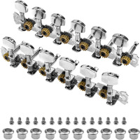 Yootones 12 String Guitar Metal Tuning Pegs Machine Heads Tuning Keys 6R6L Tuners 1:14 Compatible With 12 String Acoustic Guitars Chrome Plated