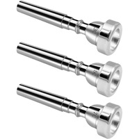 Cheerock 3Pack Trumpet Mouthpiece 3C 5C 7C Trumpet Accessories, Trumpet Mouthpiece Set With Brass Suitable For Beginners And Professional Players (Silver)