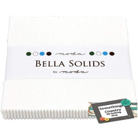 Moda Bella Solids White Bleached 9900Pp-98 Charm Pack, 42 5-Inch Cotton Fabric Squares