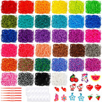 17160+ Loom Rubber Bands Refill Kit In 34 Color With 600 Clips,6 Hooks,1 Instruction, Premium Bracelet Making Kit For Kids Weaving Diy Crafting Gift