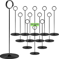 Place Card Holder, 8 In Tall, 12 Pack, Nickel Black, Table Cardholder Tabletop Menu Holder Harp-Clip Number Holder Recipe Holder Reserved Card Holder For Restaurant Wedding Banquet