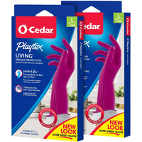 Playtex Living Reuseable Rubber Cleaning Gloves, Premium Protection (Large, Pairs - 2) Color May Vary