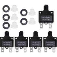 Fuzbaxy 5Pcs 10Amp Circuit Breakers With Manual Reset 32Vdc,Ac125-250V With Quick Connect Terminals