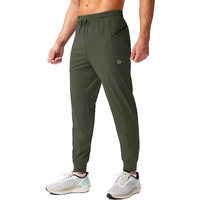 G Gradual Men's Joggers Pants With Zipper Pockets Stretch Athletic Sweatpants For Men Workout Jogging Running(Olive Green, Large)