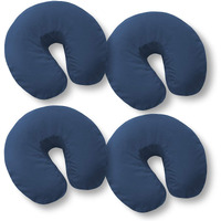 Saloniture 4-Pack Premium Microfiber Face Cradle Covers - Ultra Soft Fitted Massage Table Cradle Cover - Navy Blue