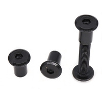 Binifimux 10-Pack Black M8 30Mm Countersunk Rivet Socket Cap Connecting Bolts Cap Nuts Assortment Kit For Furniture Connecting