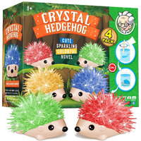 Xxtoys Crystal Growing Kit For Kids - 4 Vibrant Colored Hedgehog To Grow - Science Kits For Kids Age 6-8 - Toys For Boys Age 8-12 - Great Gifts Idea For 9 Year Old Girls, Stem Projects For Kids