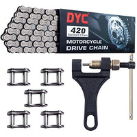 Dyctaho 420 Motorcycle Chain 132 Link Standard Roller Chain With Free Chain Breaker 5 Connecting Master Link For 100Cc 110Cc 125Cc Dirt Pit Bike Atv Quad Go Kart Mini Bike Scooter