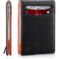 Zitahli Wallet For Men-6 Slots Id Window-Mens Wallets-Slim Wallet Classic Spring Money Clip Rfid Blocking-Gift For Men