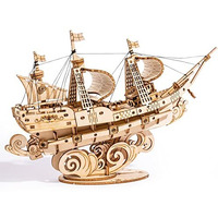 Rowood 3D Wooden Puzzle For Adults, Vintage Wooden Watercraft Model Kit To Build, Best Gift Ideas - Sailling Ship