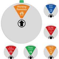 6 Options Office Privacy Sign, Do Not Disturb Rotating Door Hanger Sign,Out Of Office Sign, 6 Inches Black Silver