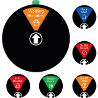 6 Options Office Privacy Sign, Do Not Disturb Rotating Door Hanger Sign,Out Of Office Sign, 6 Inches Black Silver