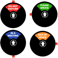 Privacy Sign,Do Not Disturb/Please Knock/Out Of Office/In A Meeting Sign,Office Door Sign That Lets Others Know Whether You'Re Available Or Not (5Inch,Black)