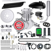 Imaycc 80Cc Bicycle Engine Kit, 2-Stroke Motorized Bicycle Kit Fit For 26-28" Bikes, Bike Motor Kit With Wired Digital Computer (Silver)