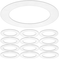 12 Pack Gloss White Goof Trim Ring For 6 Inch Recessed Can Lighting Down Light, Outer Diameter 8 Inches, Inner Diameter 5.8 Inches