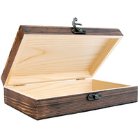 Unfinished Wooden Box With Hinged Lid, 7.8X5.1X1.96 Inches Wood Cigar Box Rectangle Keepsake Box Clasp Wood Box, Storage Box For Diy Crafts, Home Deocration, Jewelry
