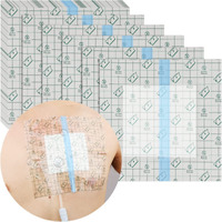 Waterproof Shower Cover Shields, Non-Stick Center Pad For Dialysis Port Picc Line Chest Catheter Pd Peritoneal Dialysis Chemo Feeding Tube Peg G-Tube Patient Bandage Protector, 9"X9"(Pack Of 25)