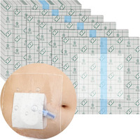 Waterproof Shower Cover Shields, Non-Stick Center Pad For Dialysis Port Picc Line Chest Catheter Pd Peritoneal Dialysis Chemo Feeding Tube Peg G-Tube Patient Bandage Protector, 8"X8"(Pack Of 25)