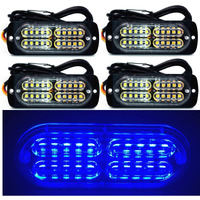 12-24V 20-Led Super Bright Emergency Warning Caution Hazard Construction Waterproof Amber Strobe Light Bar With 13 Different Flashing For Car Truck Suv Van - 4Pcs