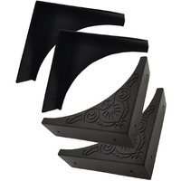 Llhdkf 4 Pcs Corner Protector Metal Box Edge Safety Guard Cabinet Furniture Corner Metal Bumpers (Black)