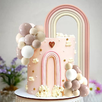 28Pcs Rainbow Cake Toppers Colorful Balls Cake Decorations For Wedding Baby Shower Girls Boys Birthday Party Supplies (Boho)