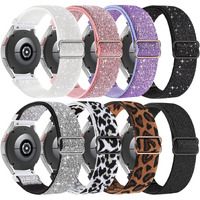 8 Pack Stretchy Bands Compatible With Samsung Galaxy Watch 5 Band/Galaxy Watch 4 Band 40Mm 44Mm,Galaxy Active 2 Band 40Mm 44Mm,Galaxy Watch 5 Pro Band 45Mm/Galaxy Watch 4 Classic Band, 20Mm Soft Elastic Nylon Strap For Women Men.