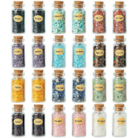 Khocoee 24 Gemstone Bottles Chip Crystals And Healing Stone, Chakra Healing Crystals Bottles, Wicca Gem Stones Set, Witchcraft Crystals