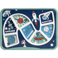 Gsm Brands Kids Dinner Plate For Picky Eating Toddlers: Healthy Constructive Fun Meal Time, Divided Portions, Space Themed