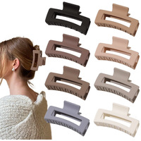 Hair Claw Clips For Women Thick Thin Hair - Big Hair Clips Matte Claw Clips Medium Rectangle Claw Clip Strong Hold Cute Jaw Clip Non-Slip Hair Styling Accessories