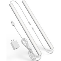 Vovamo Plug-In Under Cabinet Lighting, Dimmable Under Counter Lights For Kitchen, 2Pcs 12 Inch, Cold White 6000K Linkable Usb Led Closet Light , Wired Indoor Night Lights Bar For Desk, Sink,Workbench