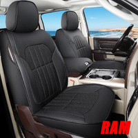 Truckiipa Dodge Ram Seat Covers Full Set, Full Coverage Luxury Car Seat Covers Waterproof Leather Protector Pickup Truck Accessories, Custom Fit For 2002-2023 Ram 1500 2500 3500 Crew Mega Cab