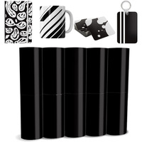 Black Infusible Transfer Ink Sheets, 10 Pcs 4.5"X 12" Solid Plain Color Pre-Printed Sublimation Paper For Diy Heat Press Mug, T- Shirts, Coasters