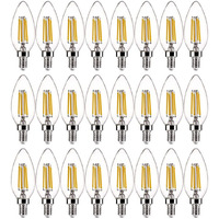 24-Pack B11 Led Candelabra Bulbs, Alampever Dimmable 4.5W (60W Equivlant) Led Chandelier Light Bulbs, E12 Base,2700K Soft White, 450Lm,Cri80