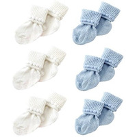 Nurses Choice Blue & White Newborn Baby Socks Includes 6 Pairs Of Cotton Socks