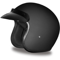 Daytona Helmets 3/4 Open Face Motorcycle Helmet - Dot Approved [Dull Black] [4Xl]