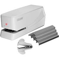 Coruscant Electric Stapler, Automatic Stapler,Electric Stapler Heavy Duty,25 Sheet Capacity, Can Store 210 Staples,Electric Stapler Desktop Ac Or Battery Powered For Home/Office Use(White)