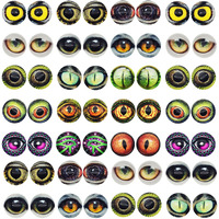 10Mm (13/32 Inches) 100Pcs Owl Snake Lizard Animal Eyes Glass Cabochon For Clay Doll Making Sculptures Props Craft Diy Findings Jewelry Making