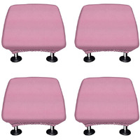 Wirester Set Of 4 Car Seat Head Rest Cover, Protective Fabric Design Cover Decoration For All Cars - Solid Pink