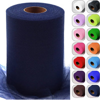 Tulle Fabric Roll 6" By 100 Yards (300 Feet) Tulle Netting Spool For Tutu Skirt Gift Wrapping Bow Wedding Baby Shower Decoration Party Backdrop Diy Crafts (Navy Blue)