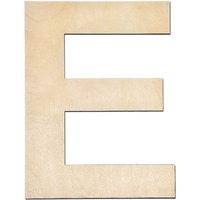 12 Inch Wooden Letter E, 1/4 Inch Thick Large Unfinished Wood Letter For Home Wall Decor, Diy Crafts