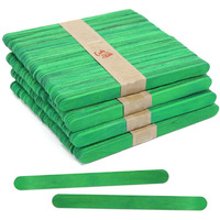 Craft Popsicle Sticks, 4.5 Inch Standard Craftysticks, Individual Colors, Natural And Multi Color Packs (Green, 200 Sticks)
