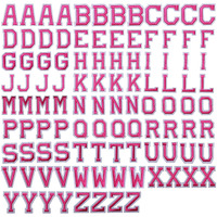 J.Carp 104Pcs Pink Alphabet A To Z Patches, Iron On Sew On Letters For Clothing, Hats, Shoes, Backpacks, Handbags, Jeans, Jackets Etc.