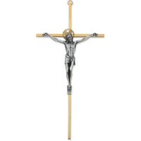 Tutone Brass Crucifix - 8 Inch