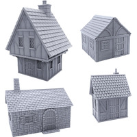 Cottage Bundle Dnd Terrain Compatible With Dungeons And Dragons, Warhammer 40K, 28Mm Miniature Wargaming, Tabletop Rpgs, Wargame Scenery