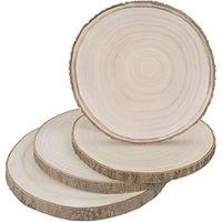 Prsildan 4 Pcs Large Natural Wood Slices, 12.5-14 Inches Unfinished Wood Centerpieces For Tables, Diy Round Rustic Wooden Circle Crafts For Wedding Table D??Or